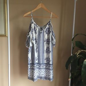 Trixxi White and Blue Floral Dress